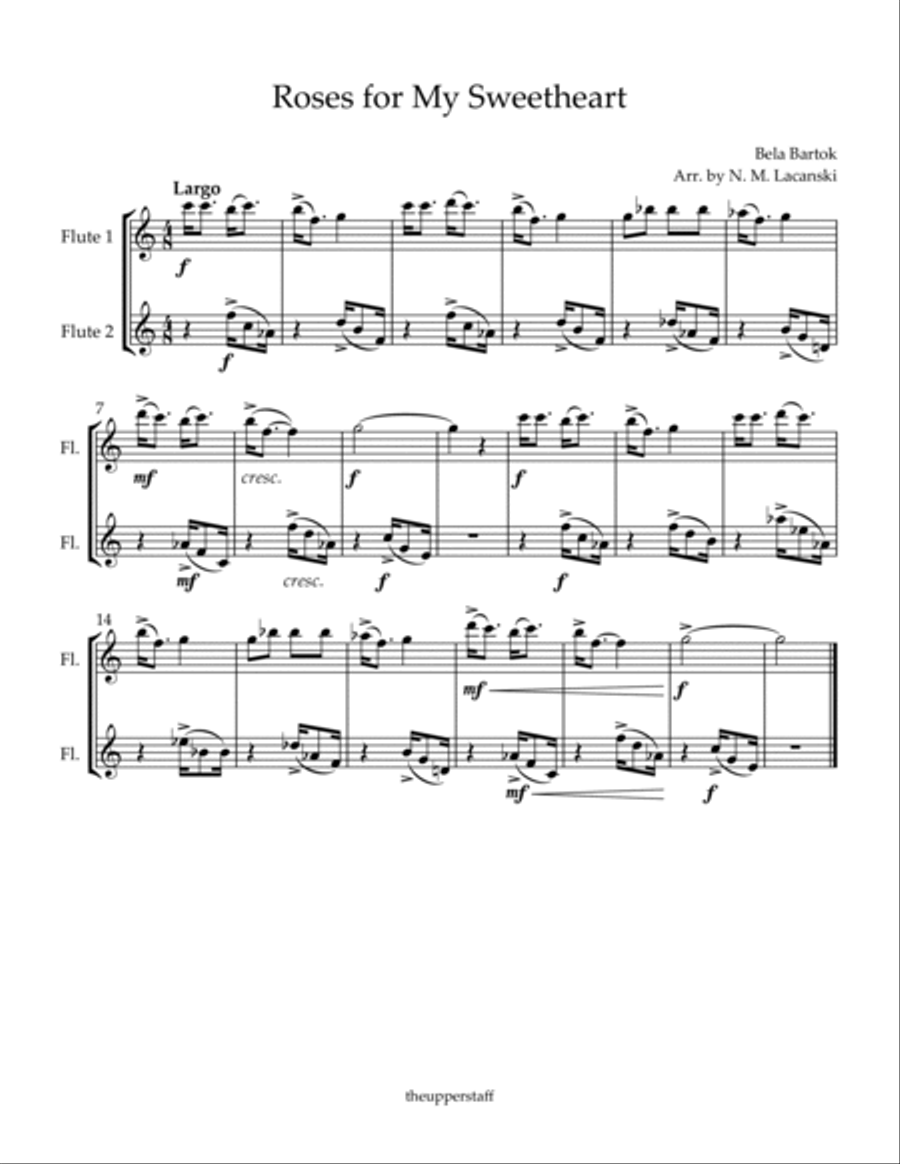 Roses for My Sweetheart Flute Duet scores gallery preview page 2