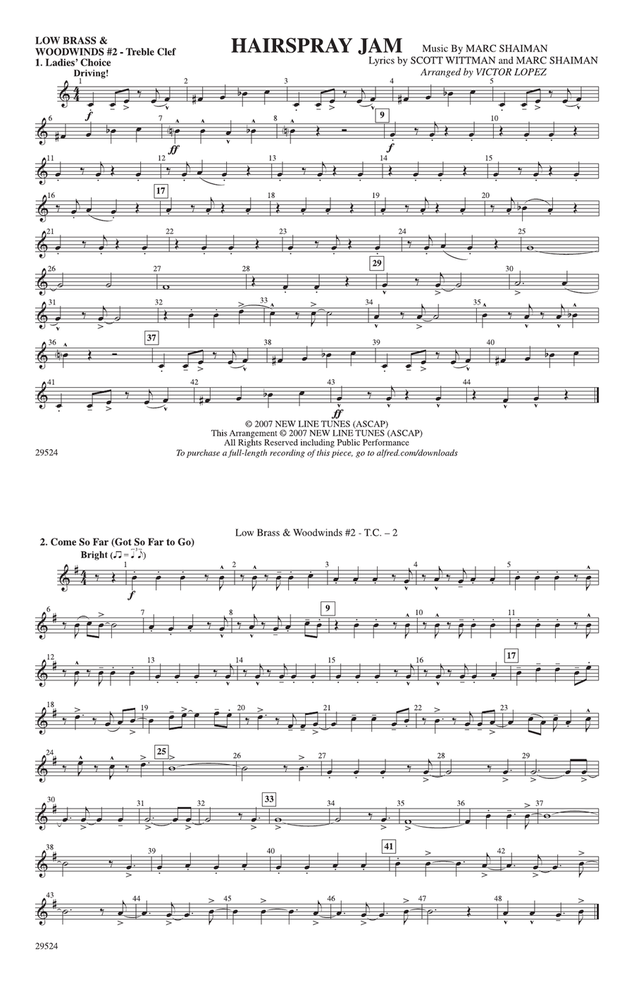 Hairspray Jam: Low Brass & Woodwinds #2 - Treble Clef