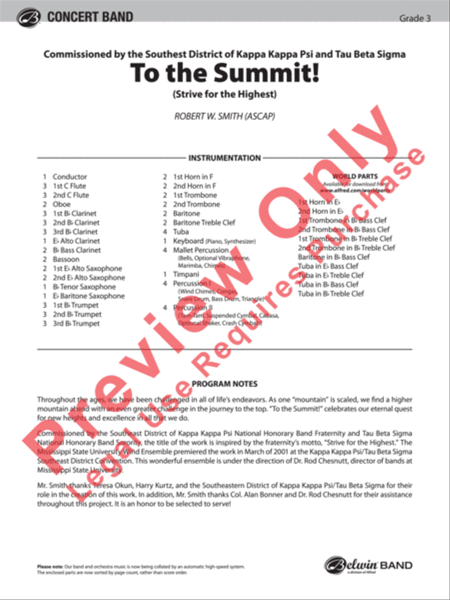 To the Summit! (Strive for the Highest) Concert Band scores gallery preview page 2