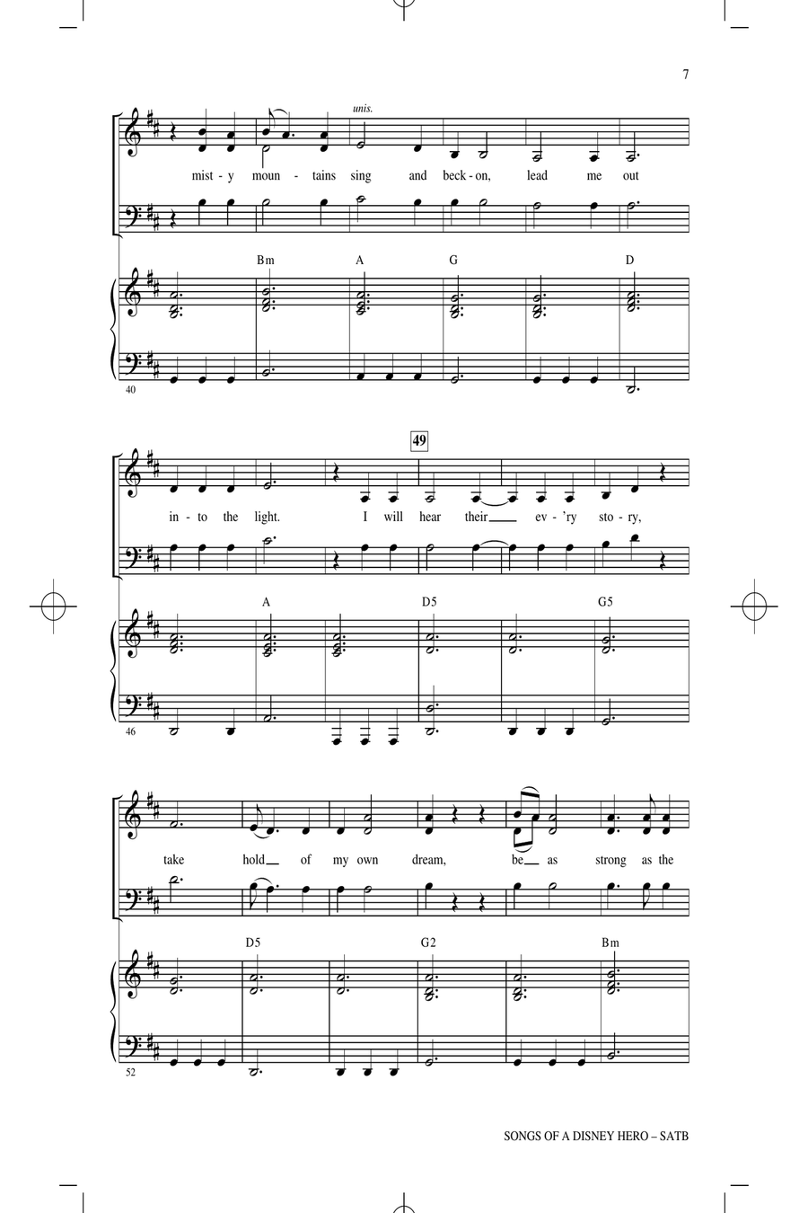 Songs of a Disney Hero 4-Part scores gallery preview page 6