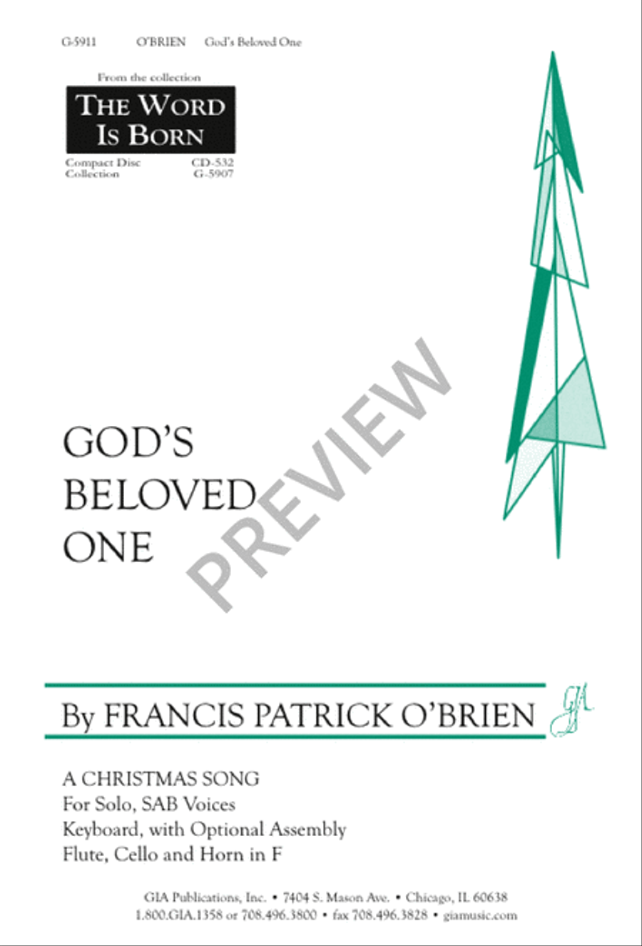 God's Beloved One God's Beloved One 3-Part scores gallery preview page 1