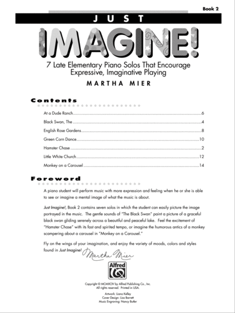Just Imagine!, Book 2 Just Imagine!, Book 2 Easy Piano scores gallery preview page 2