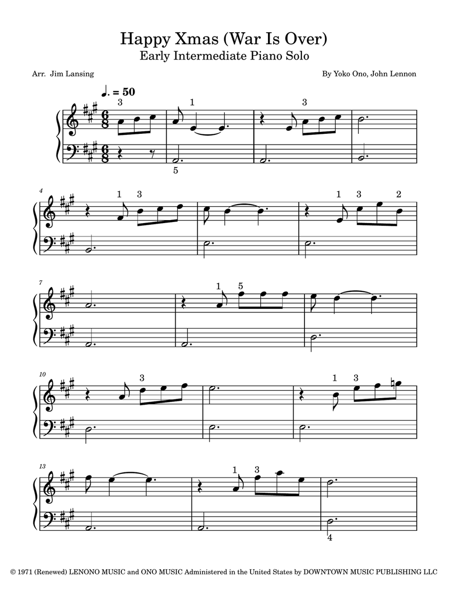 Happy Xmas (war Is Over) Happy Xmas (war Is Over) Piano Method scores gallery preview page 2
