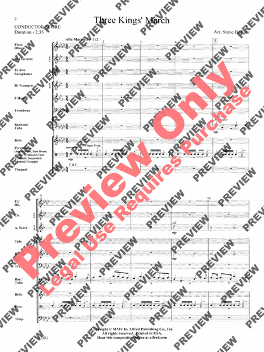 Three Kings' March Concert Band scores gallery preview page 3