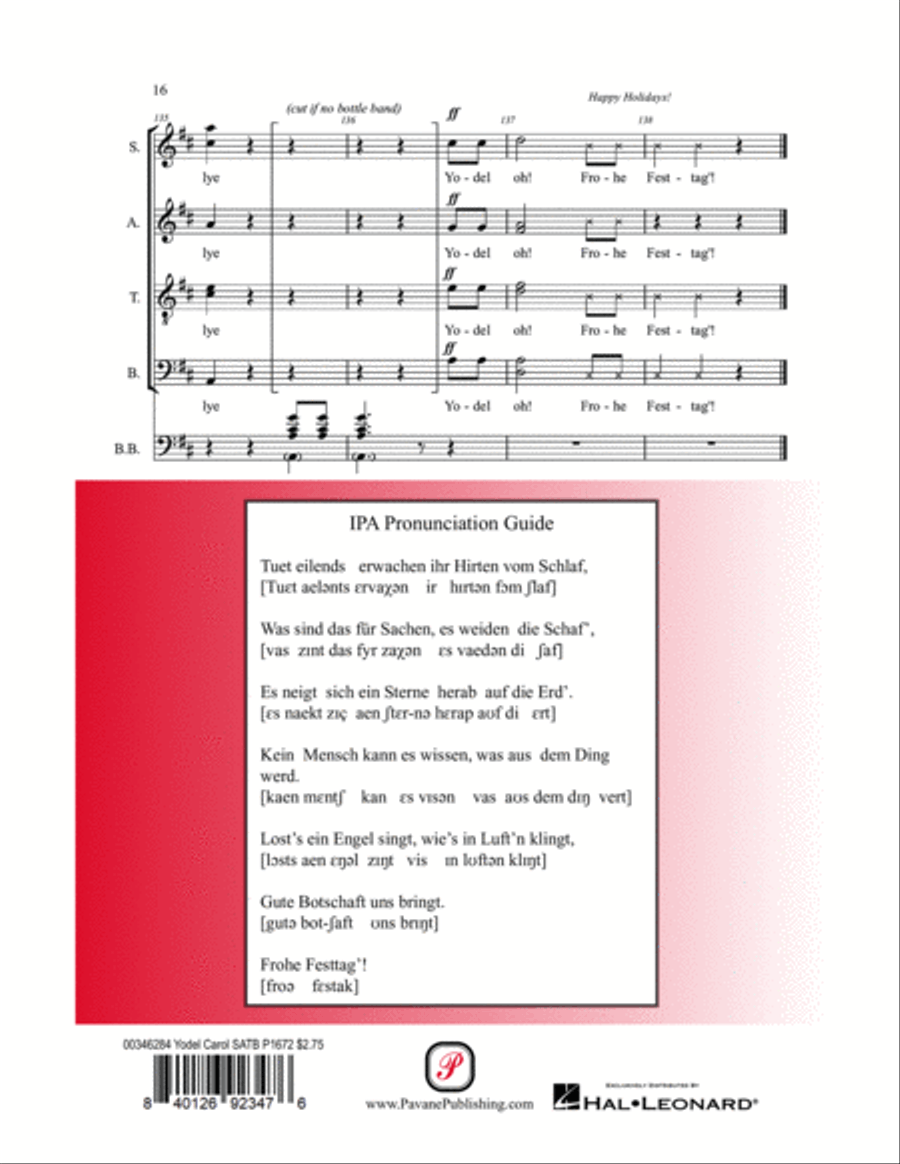 Yodel Carol Yodel Carol 4-Part scores gallery preview page 15