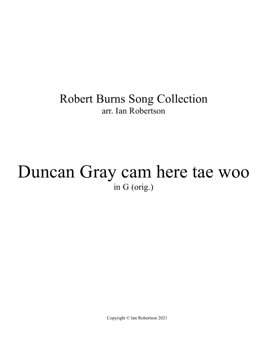 Duncan Gray in G (Burns) Voice scores gallery preview page 1