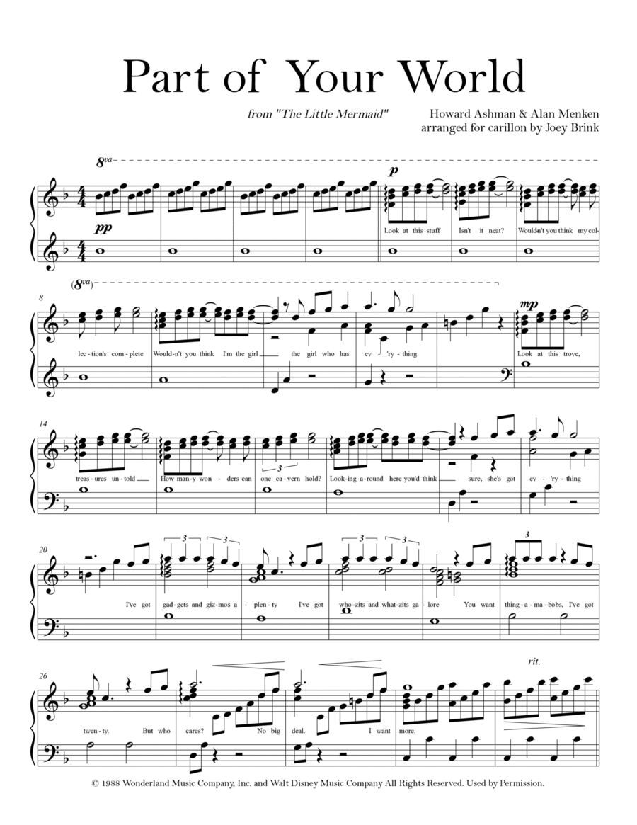 Part Of Your World Carillon scores gallery preview page 1
