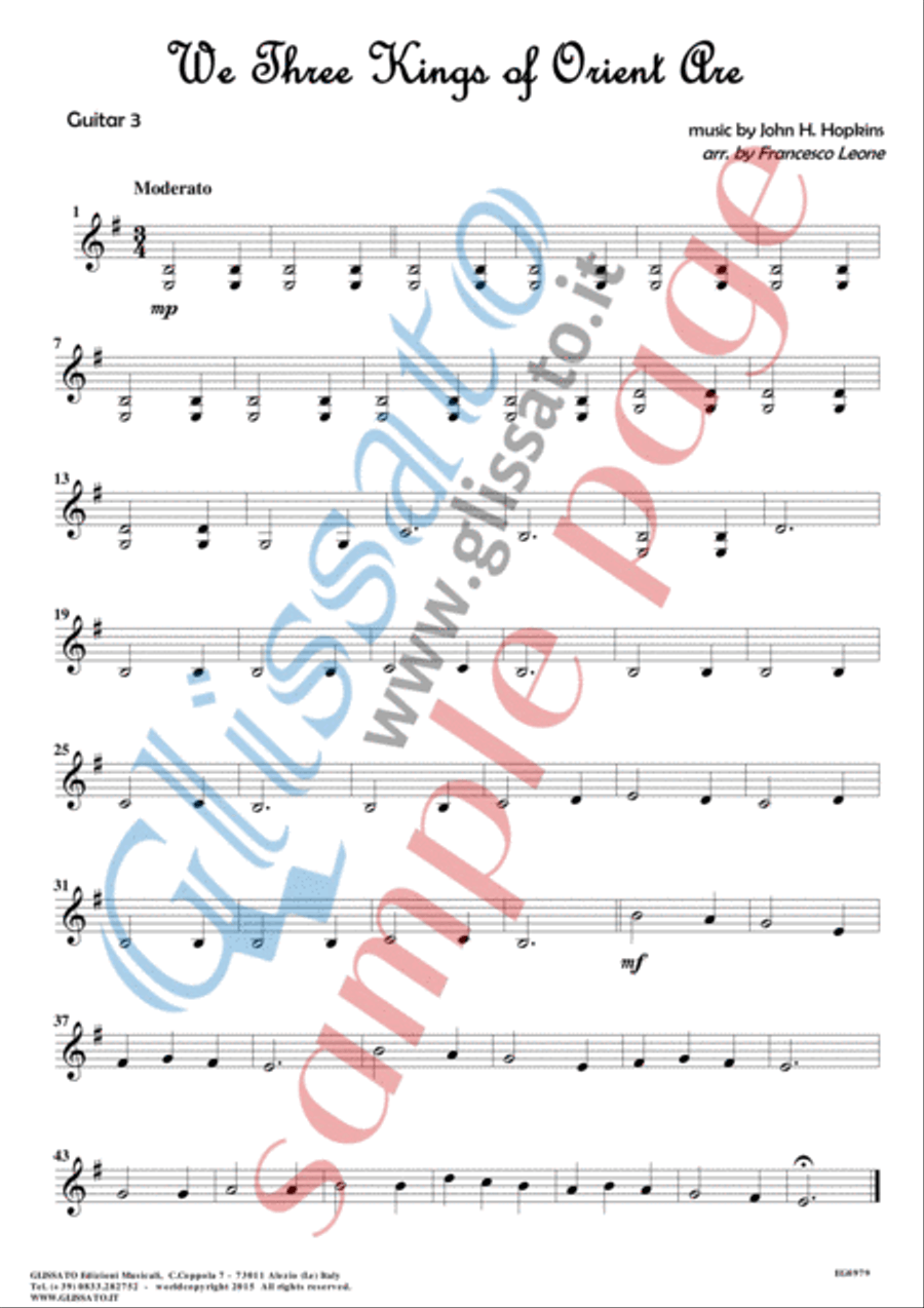 10 Easy Christmas Tunes - Guitar Quartet (set of parts) Guitar Ensemble scores gallery preview page 2