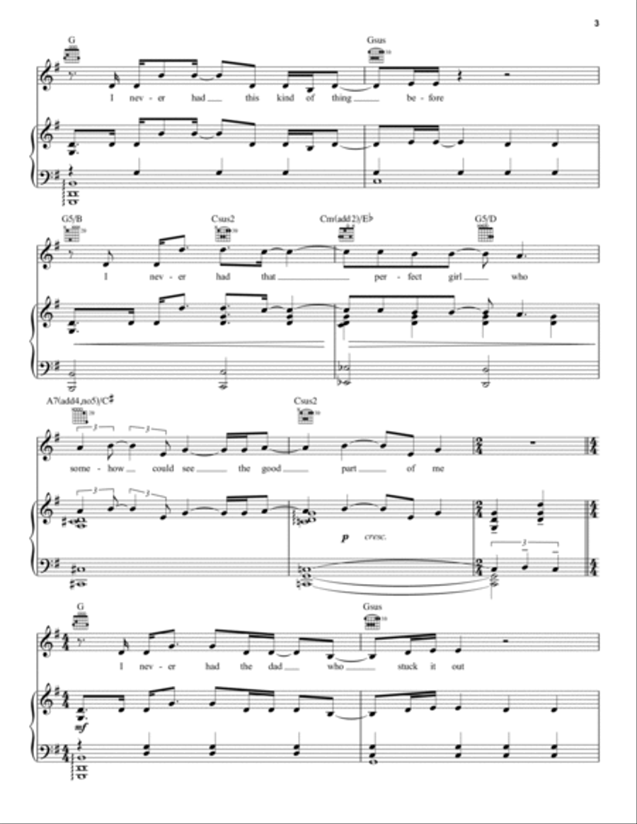 Words Fail (from Dear Evan Hansen) Piano, Vocal, Guitar scores gallery preview page 3