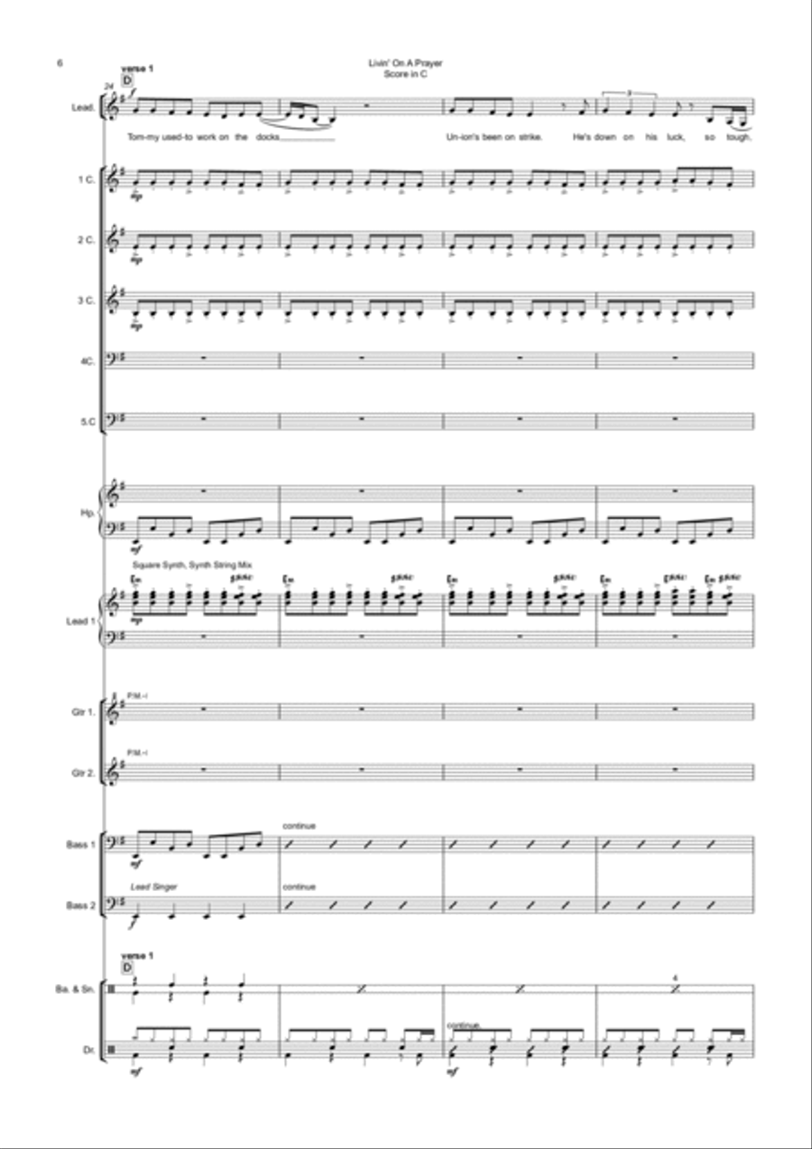 Livin' On A Prayer School and Community scores gallery preview page 6