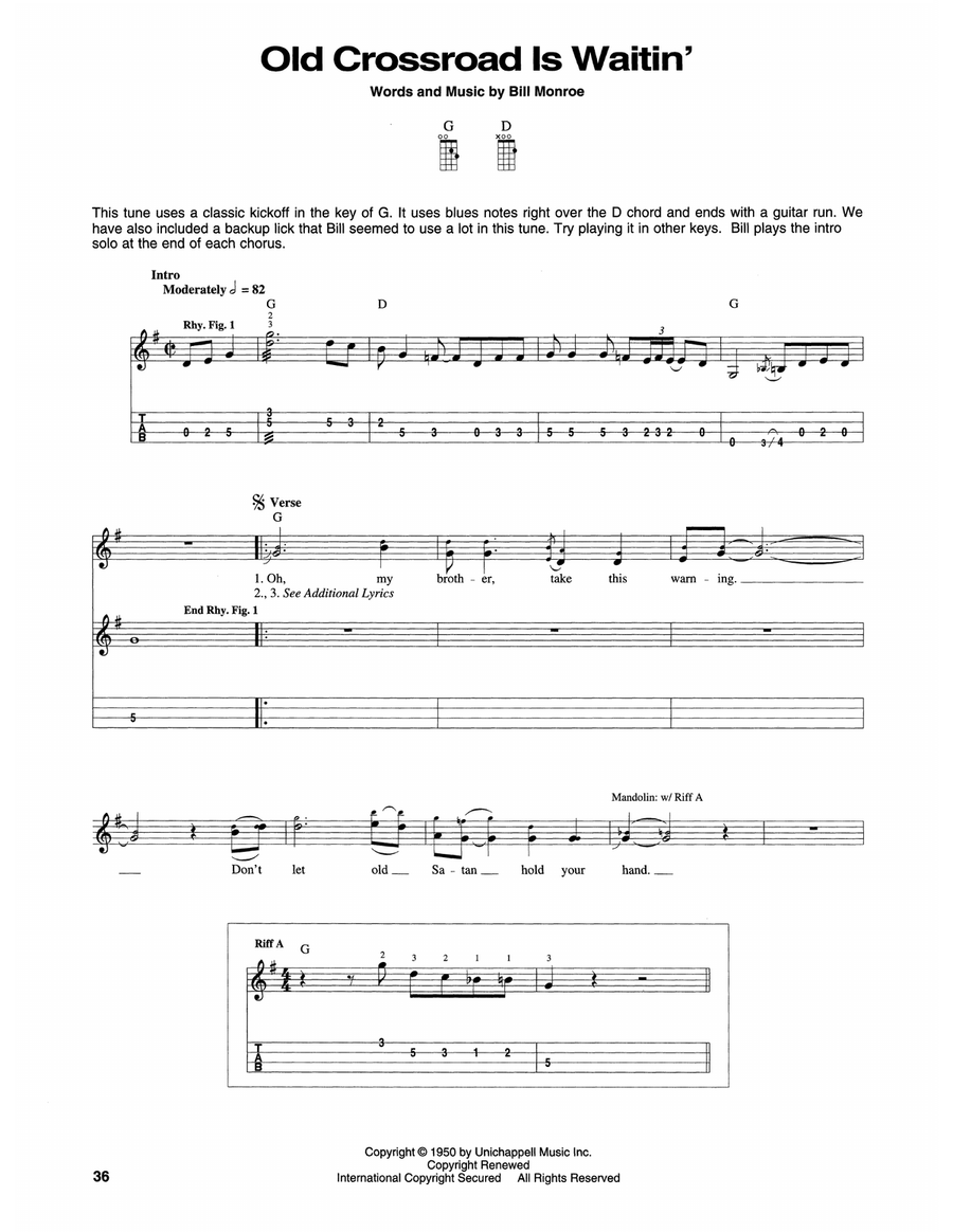 Old Crossroad Is Waitin' Old Crossroad Is Waitin' Mandolin scores gallery preview page 1
