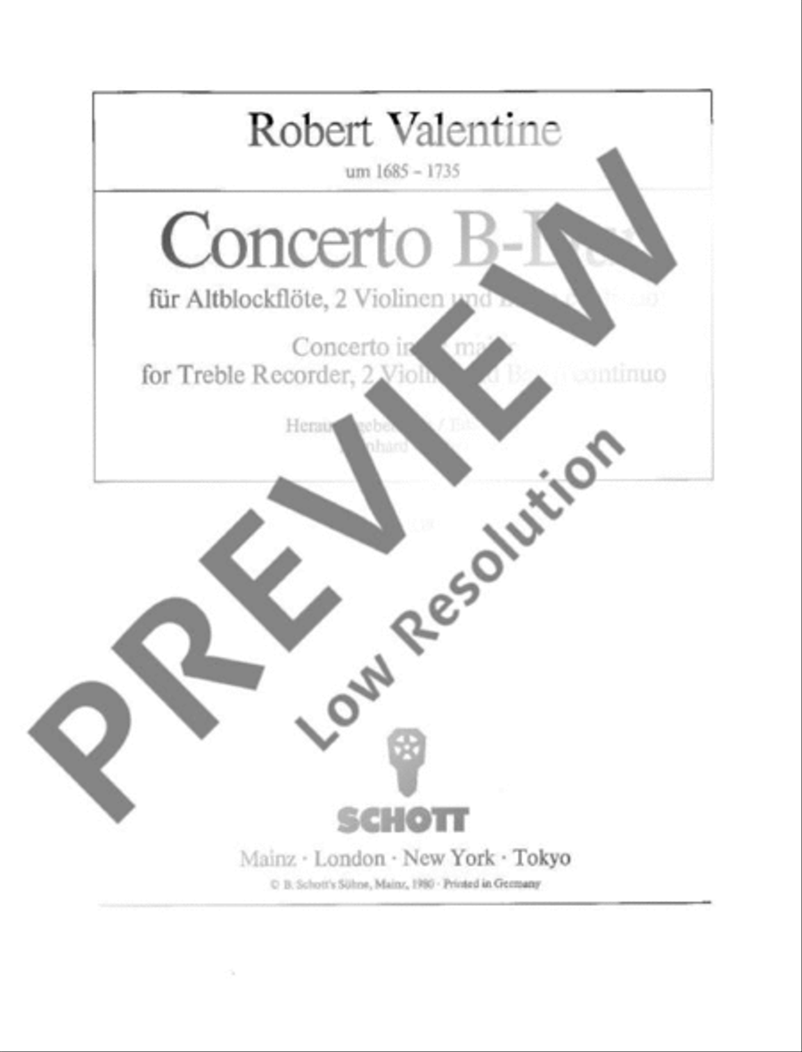 Concerto Bb major Alto Recorder scores gallery preview page 2