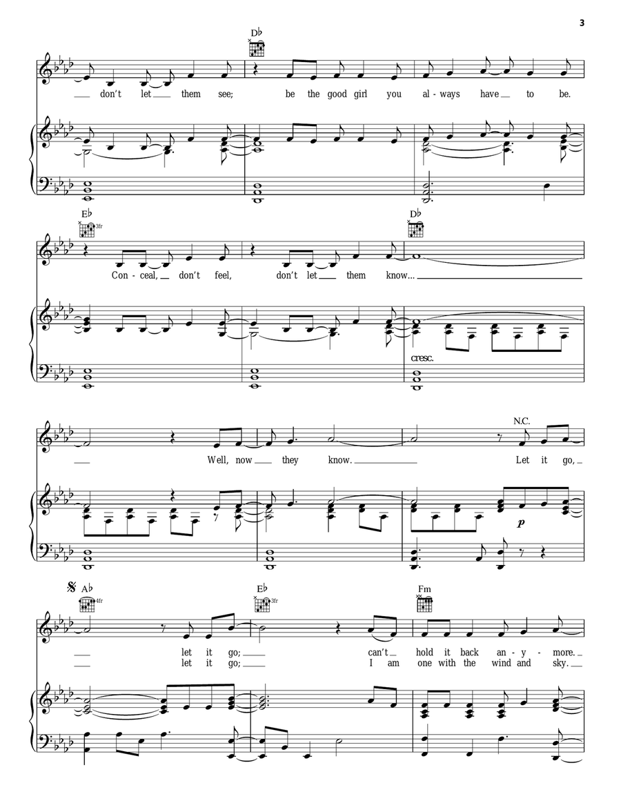 Let It Go (from Frozen) Guitar scores gallery preview page 3