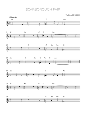SCARBOROUGH FAIR - horn with chords