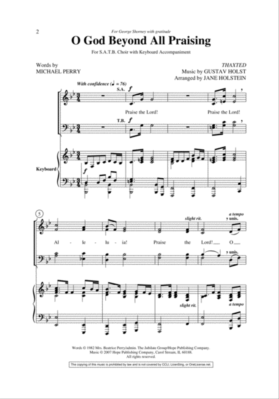 O God Beyond All Praising O God Beyond All Praising 4-Part scores gallery preview page 2