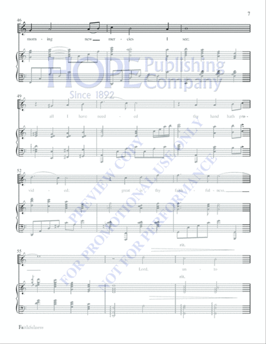 Faithfulness 4-Part scores gallery preview page 7