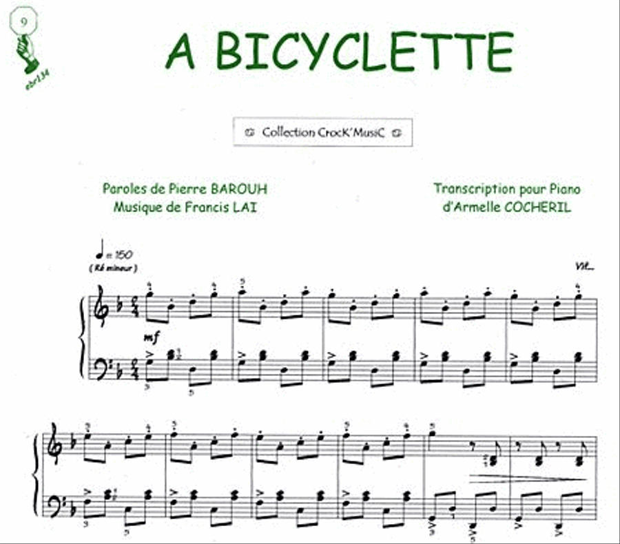 A Bicyclette (Collection CrocK'MusiC) Piano Solo scores gallery preview page 1