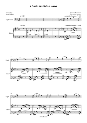 O mio babbino caro - for Euphonium BC and Piano accompaniment - orchestral play along