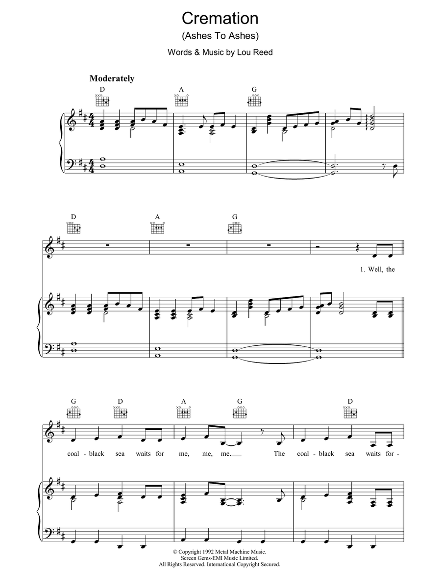Cremation Guitar scores gallery preview page 1