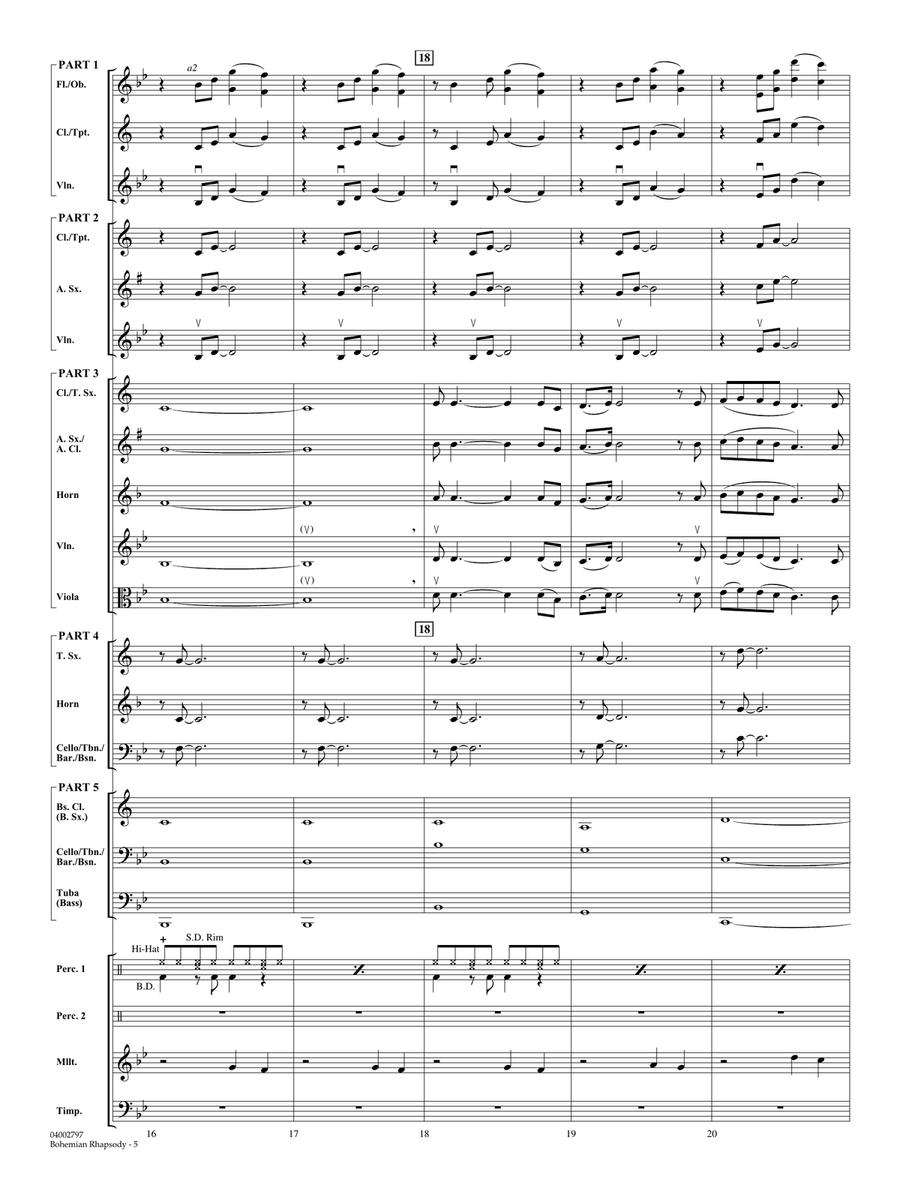 Bohemian Rhapsody - Full Score Concert Band scores gallery preview page 5