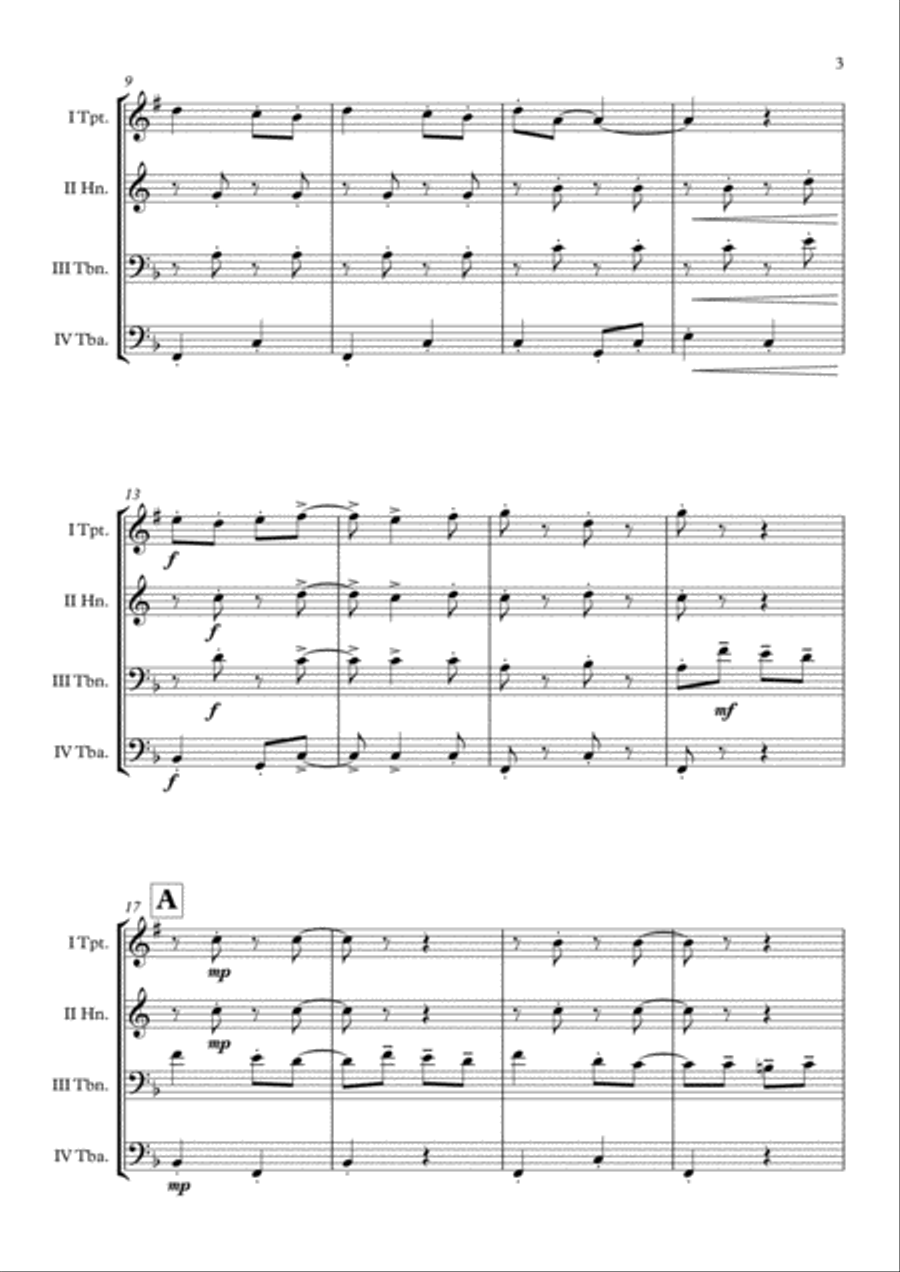 Wallace And Gromit Theme Brass Quartet scores gallery preview page 4