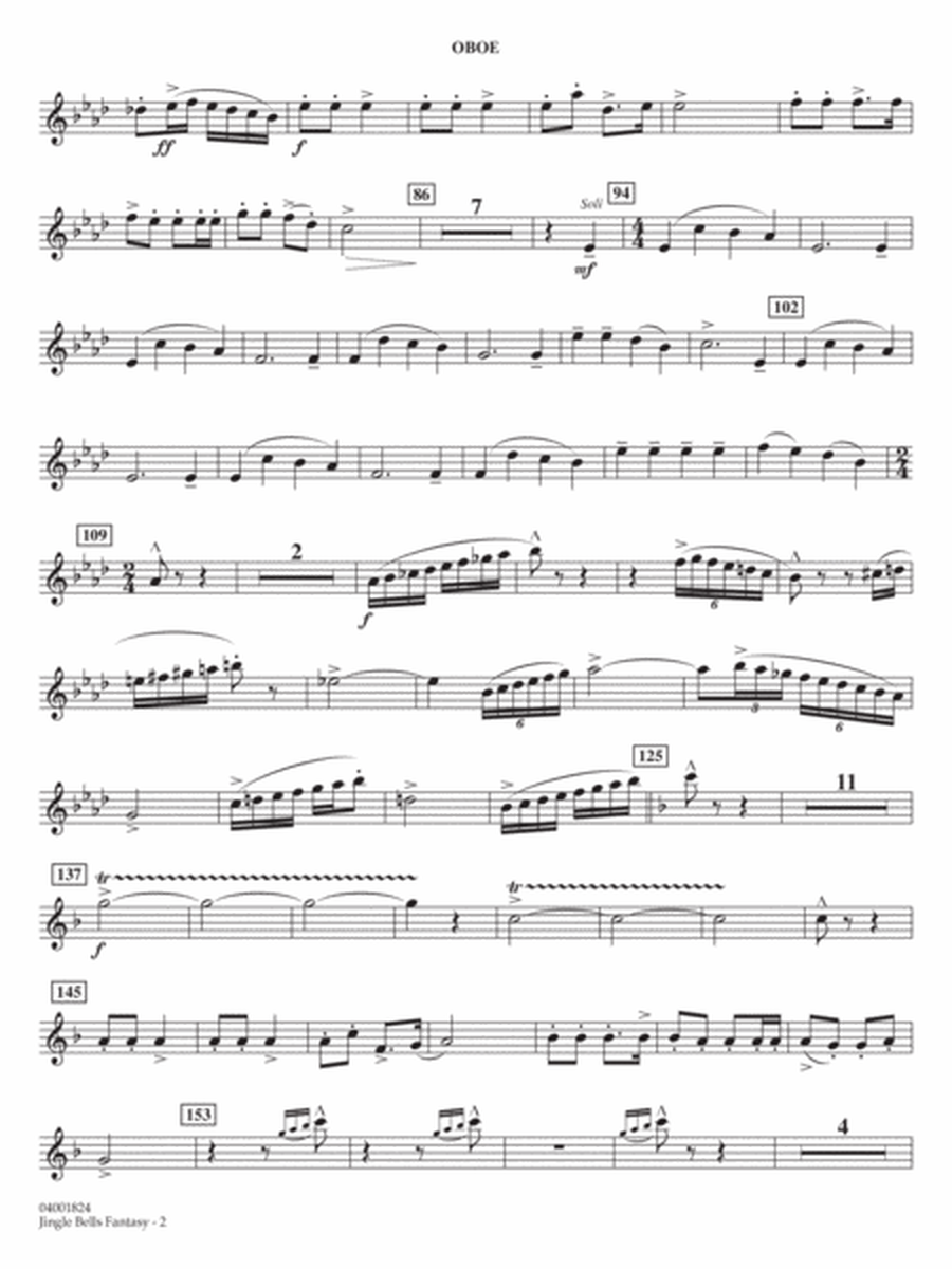 Jingle Bells Fantasy (arr. John Wasson) - Oboe