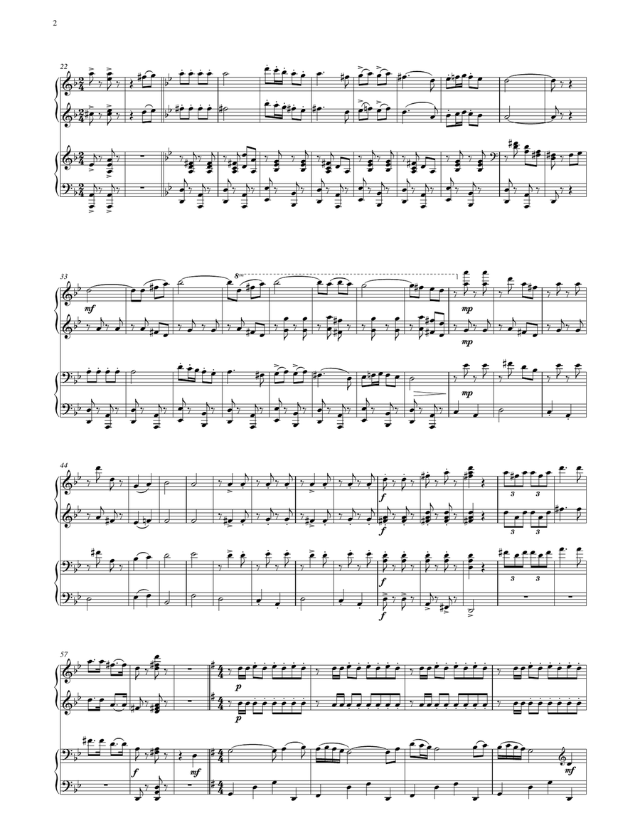 España cañí (Espana Cani) for 4 hands Piano Duet Piano Duet scores gallery preview page 2