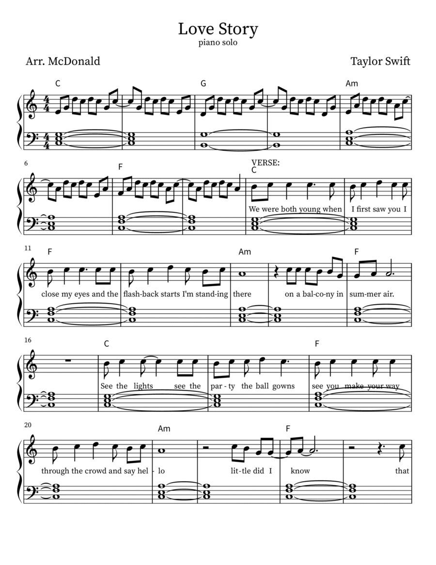 Love Story Love Story Piano Solo scores gallery preview page 1