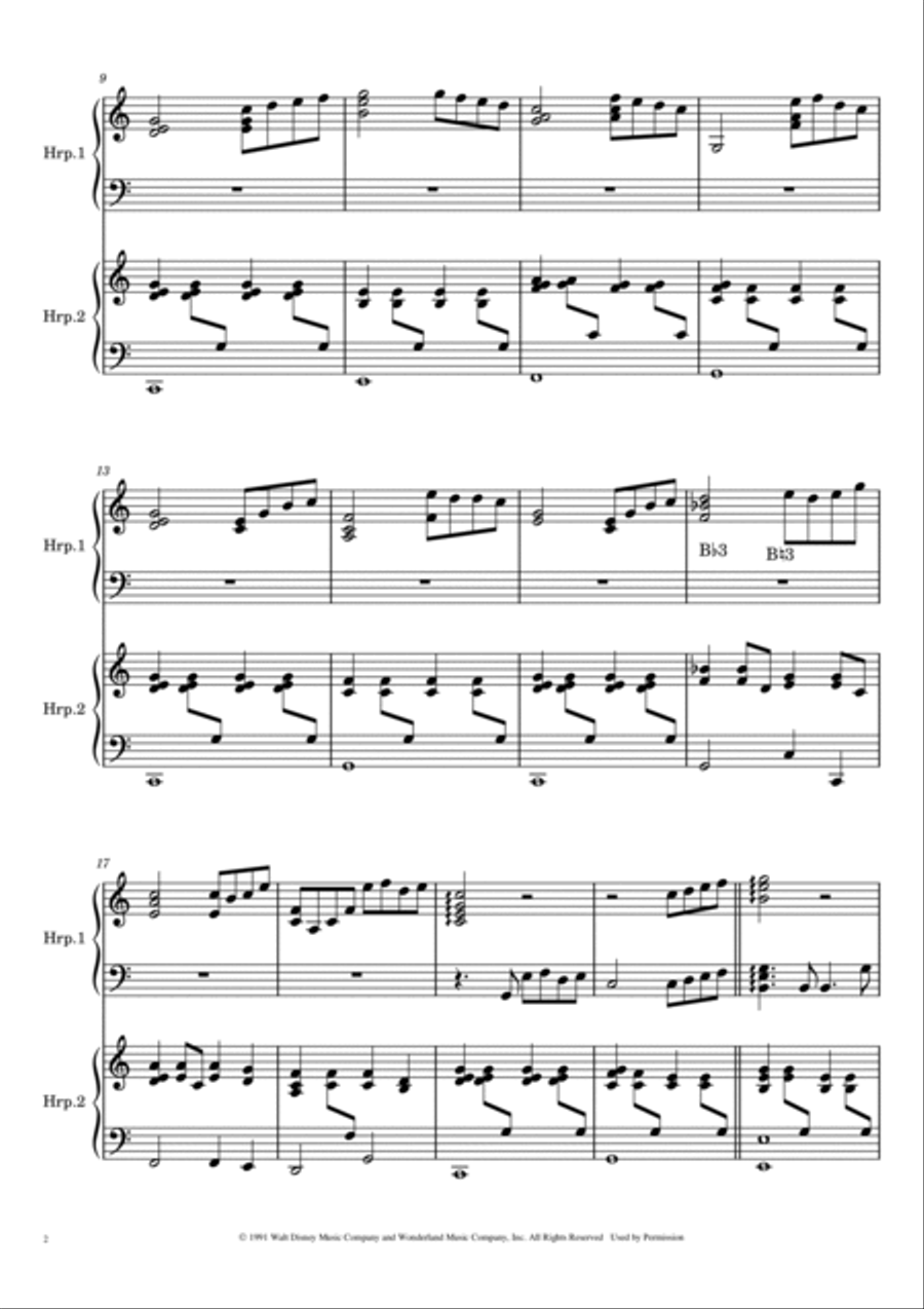 Beauty And The Beast Harp scores gallery preview page 4