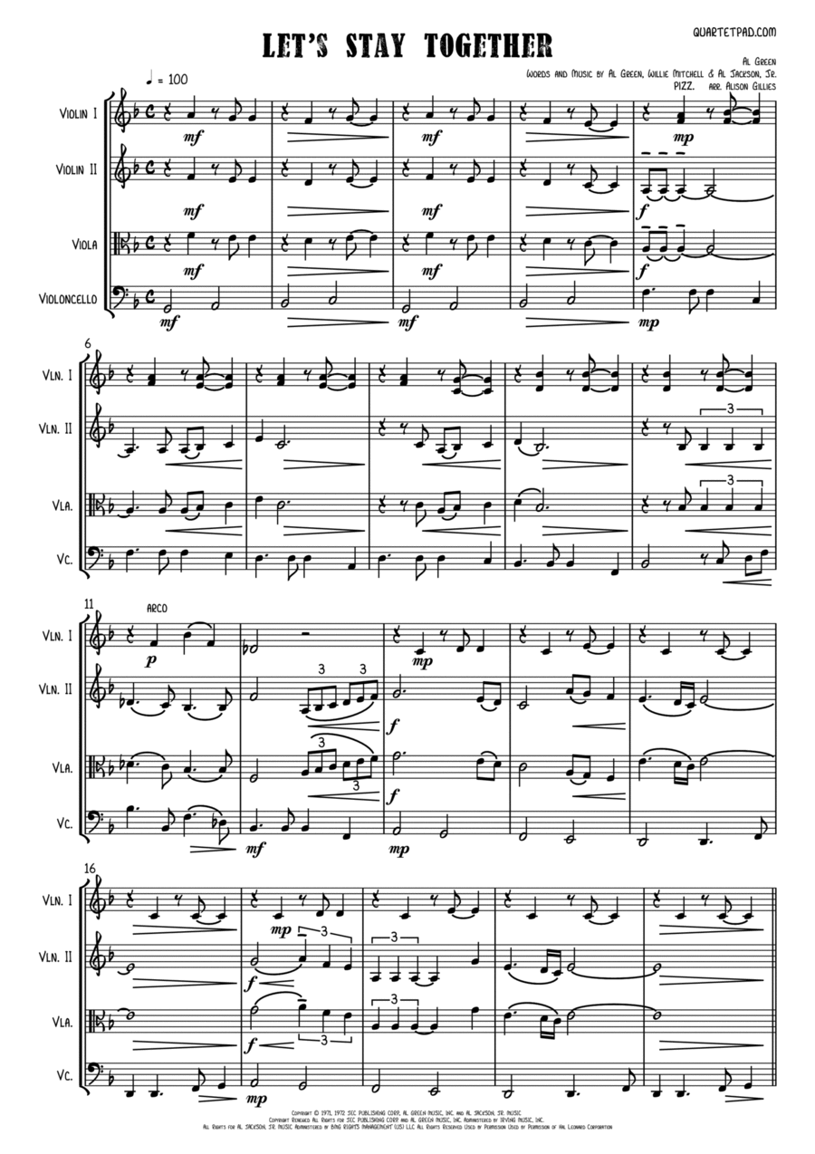 Let's Stay Together String Trio scores gallery preview page 1