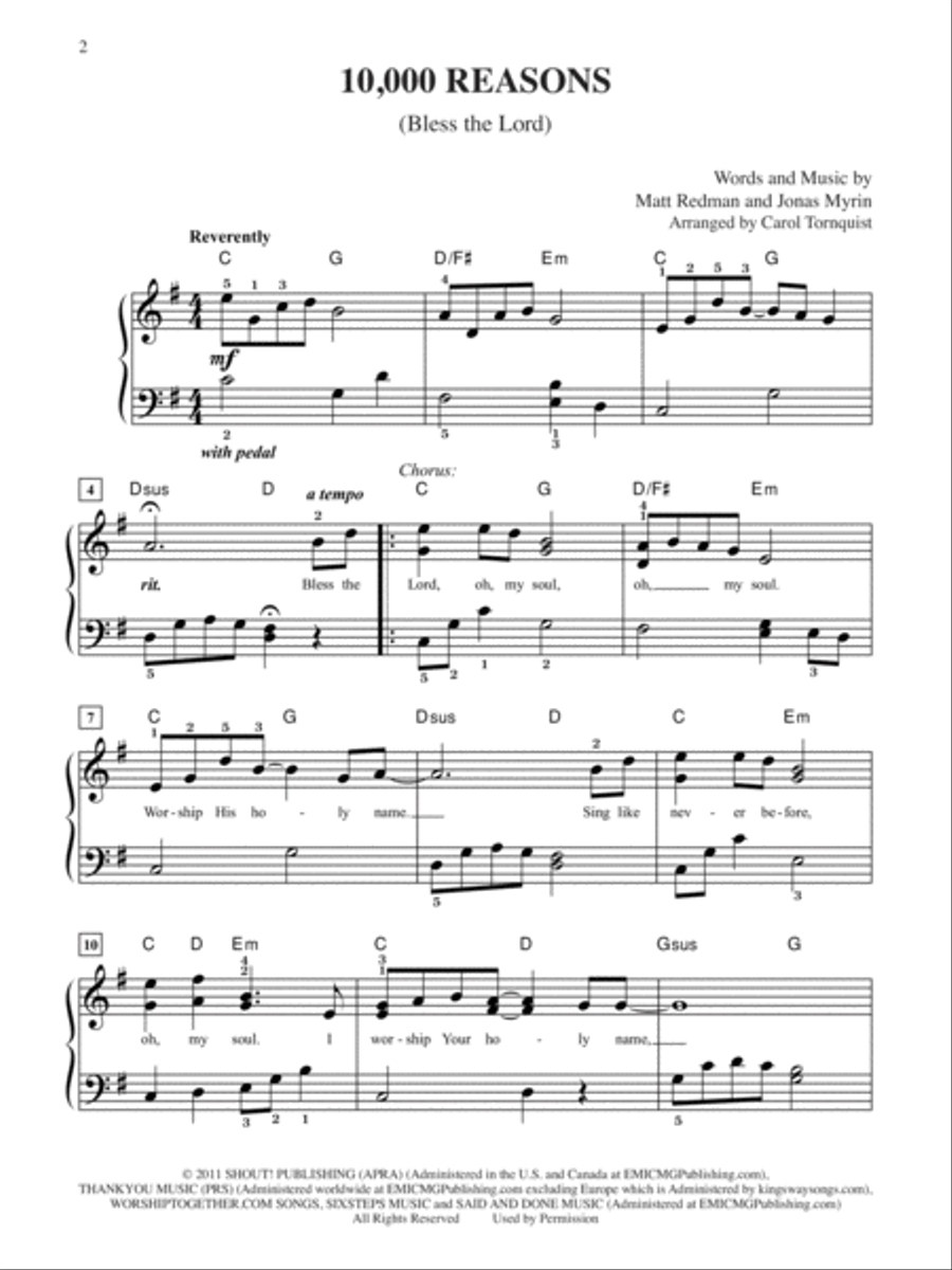 10,000 Reasons (Bless the Lord) Small Ensemble scores gallery preview page 2