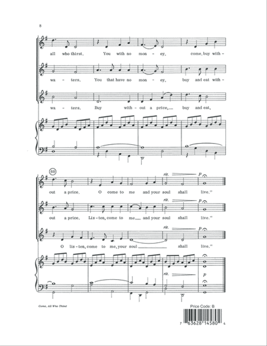 Come, All Who Thirst 3-Part scores gallery preview page 8