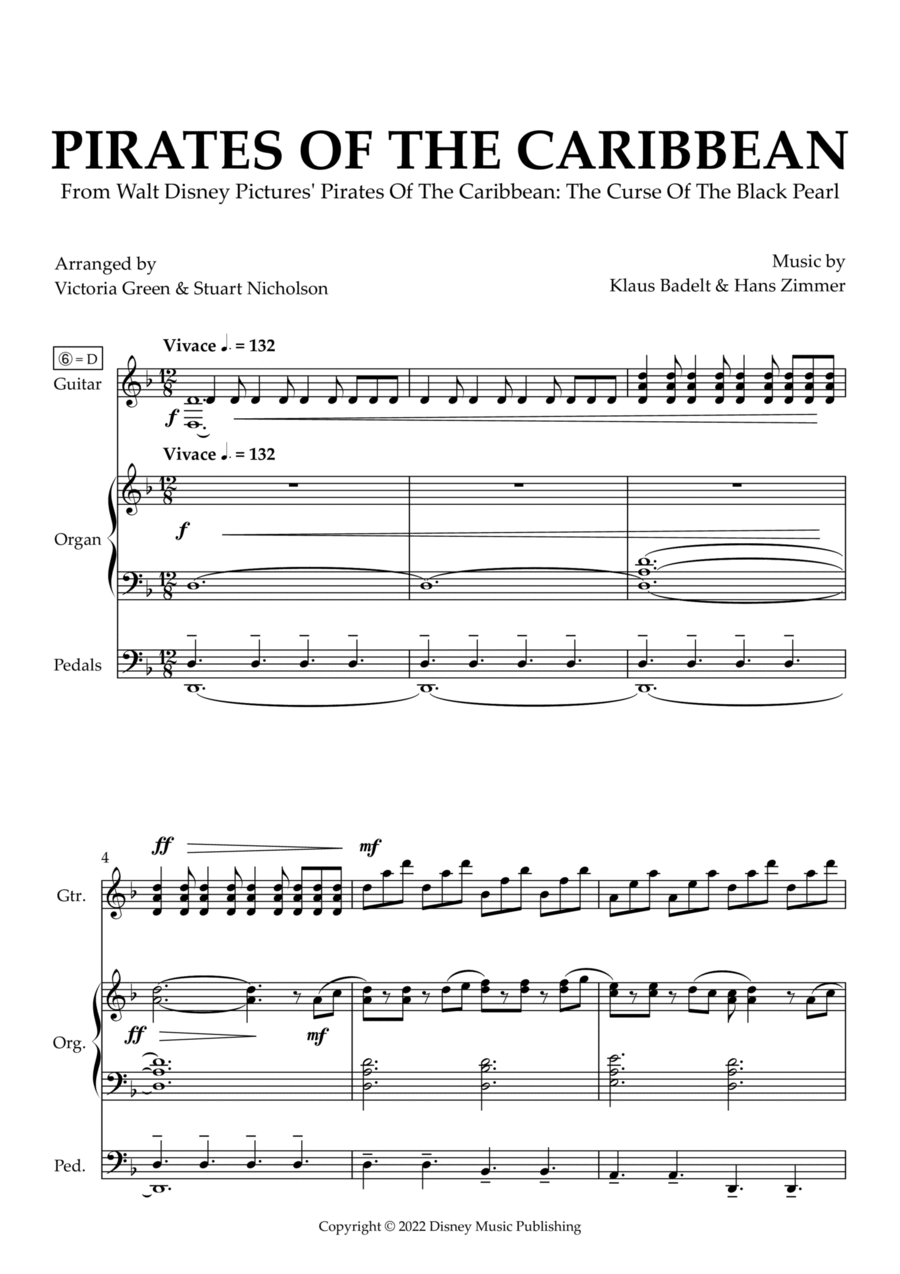Pirates Of The Caribbean Pirates Of The Caribbean Organ Solo scores gallery preview page 1