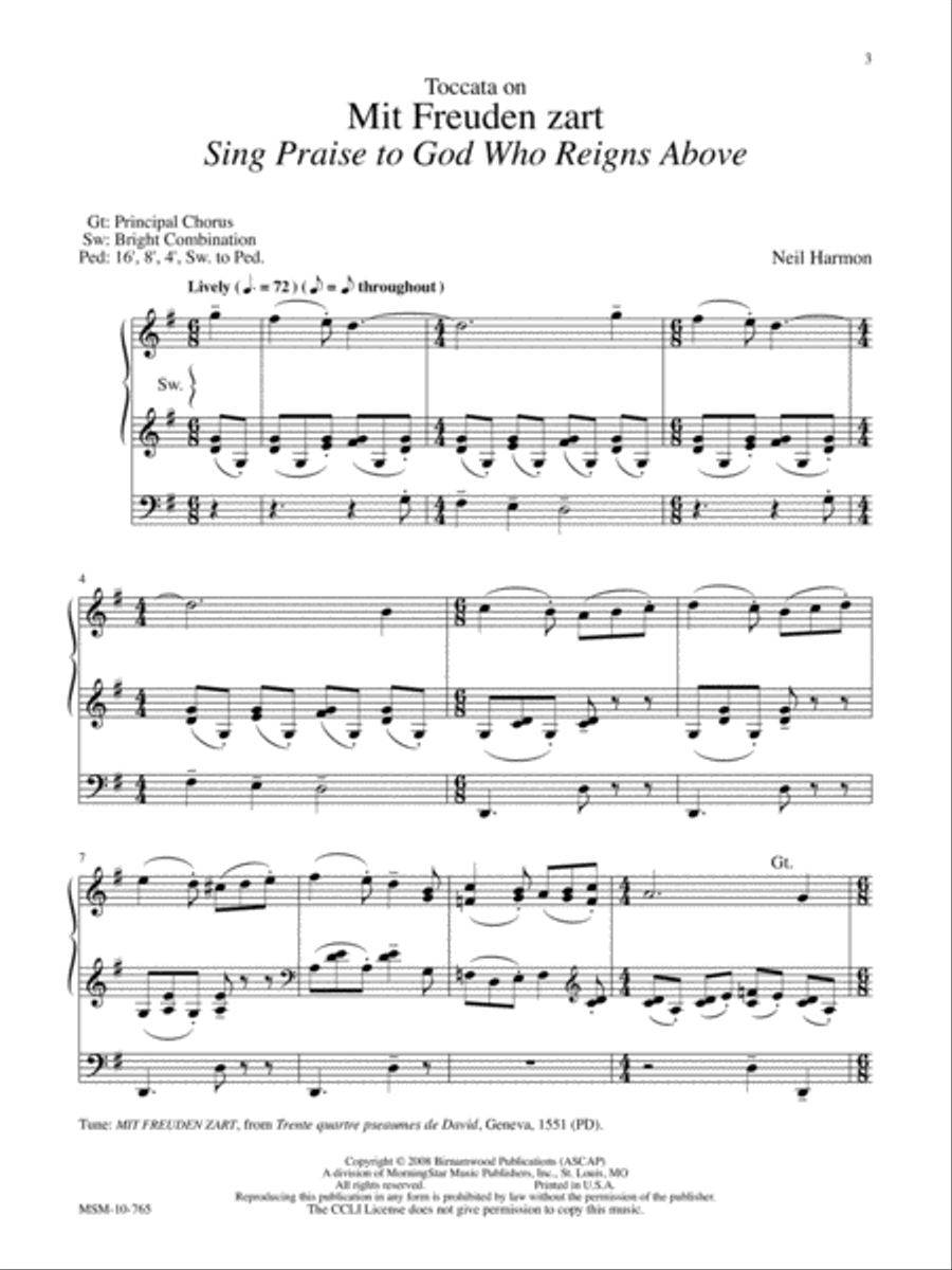 God Reigns Above Six Familiar Hymn Settings for Organ Organ Solo scores gallery preview page 3