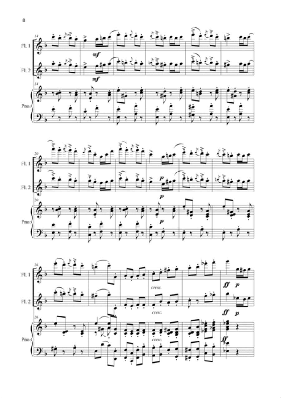 S. Sitnikava: Concert Pieces for two Flutes and Piano image number null