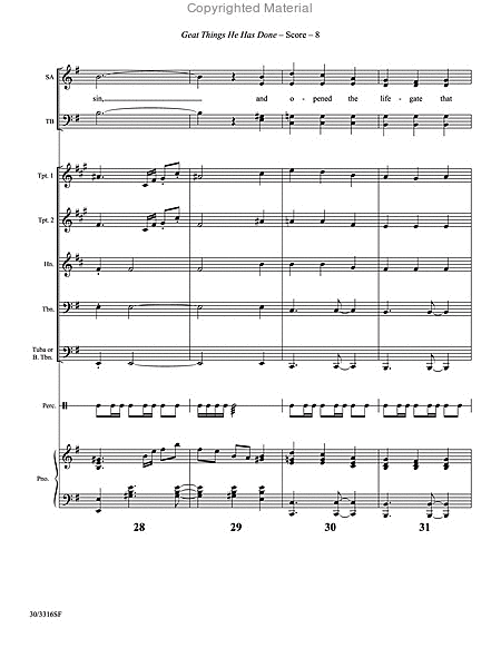 Great Things He Has Done - Brass and Percussion Score and Parts image number null