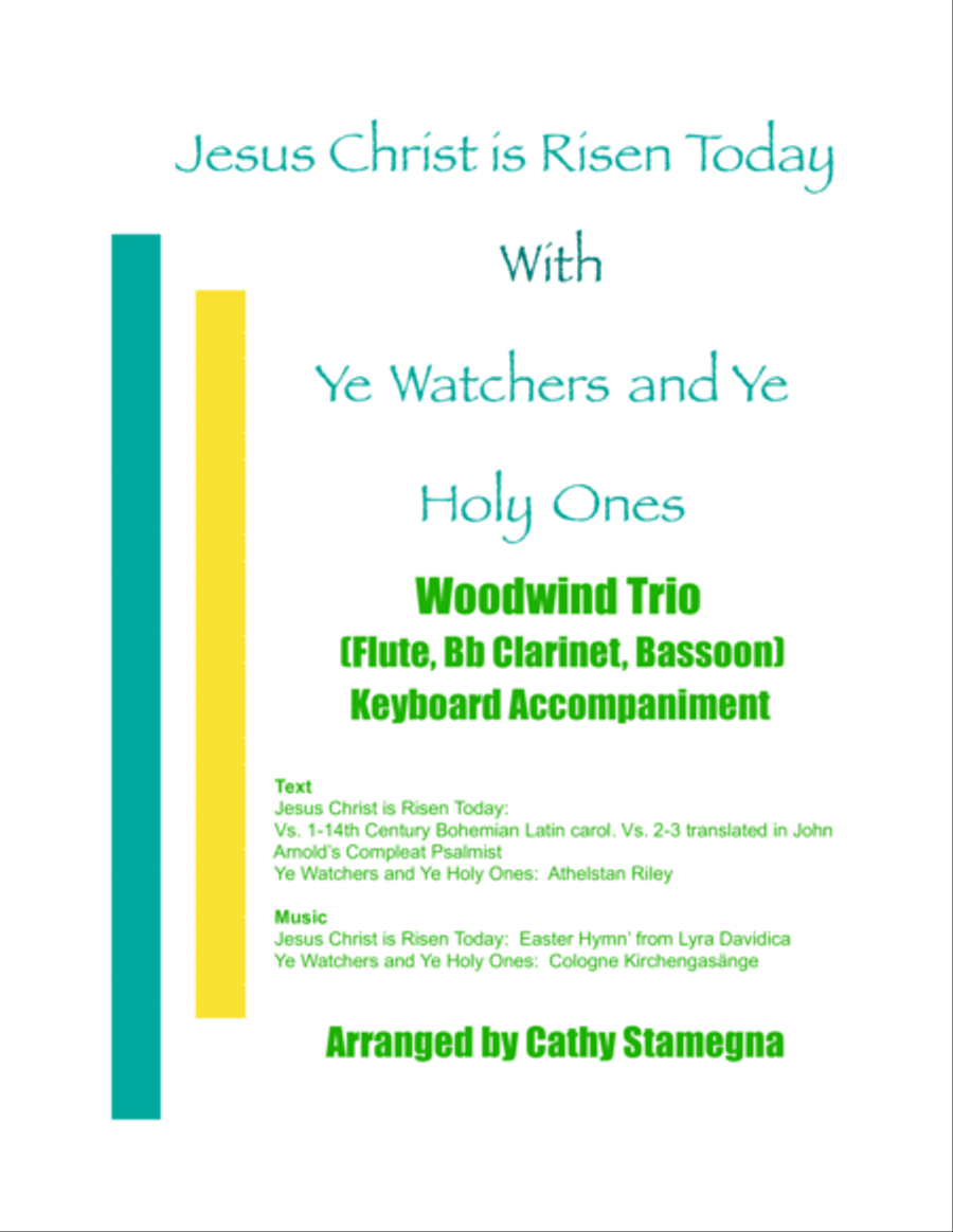 Jesus Christ is Risen Today with Ye Watchers and Ye Holy Ones-Woodwind Trio-Flute, Clarinet, Bassoon Woodwind Trio scores gallery preview page 1