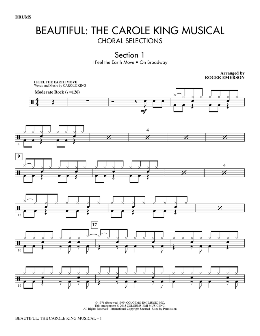 Beautiful: The Carole King Musical (Choral Selections) - Drums