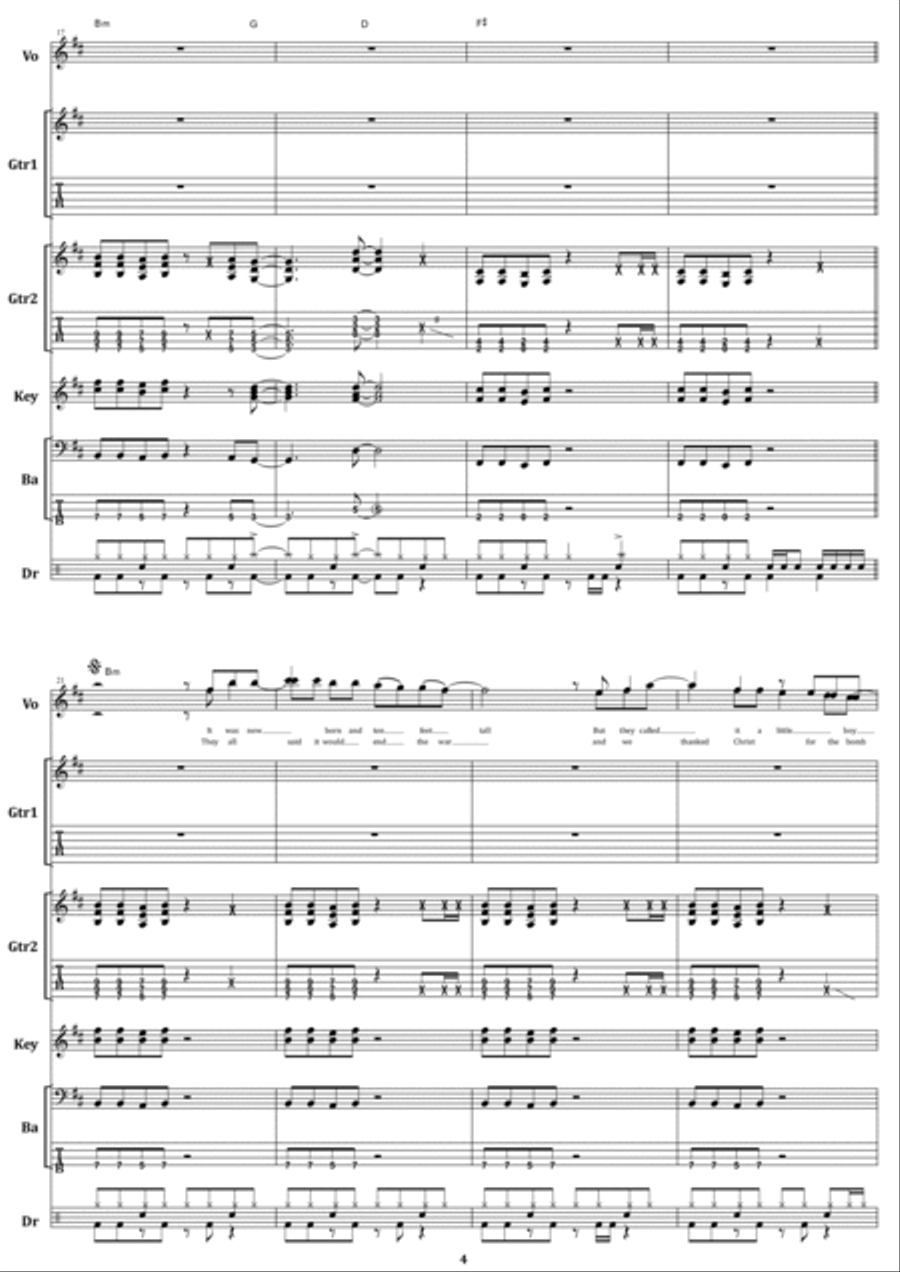 Horoshima Mon Amour Horoshima Mon Amour Electric Guitar scores gallery preview page 4