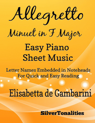 Book cover for Allegretto Minuet in F Major Easy Piano Sheet Music
