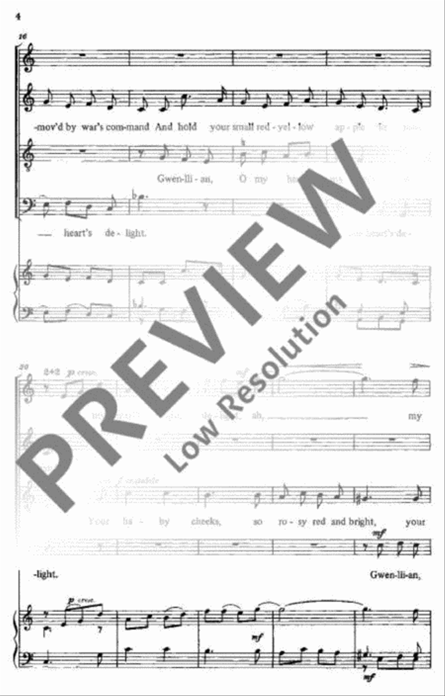 Four Songs of the British Isles 4-Part scores gallery preview page 5