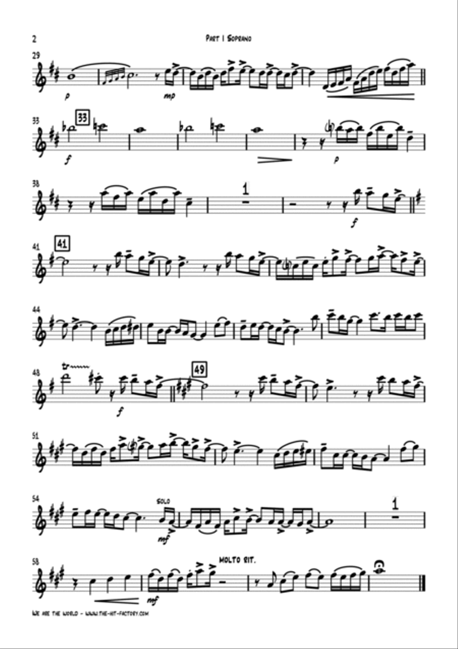 We Are The World Woodwind Quartet scores gallery preview page 5