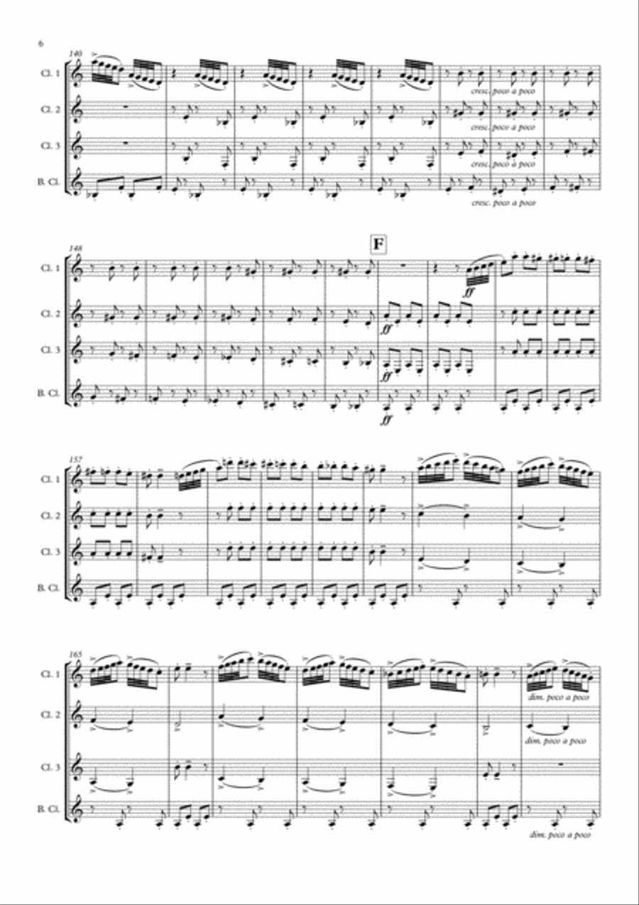 March Of The Dwarfs Op. 54, No. 3 - Clarinet Quartet Clarinet Quartet scores gallery preview page 6