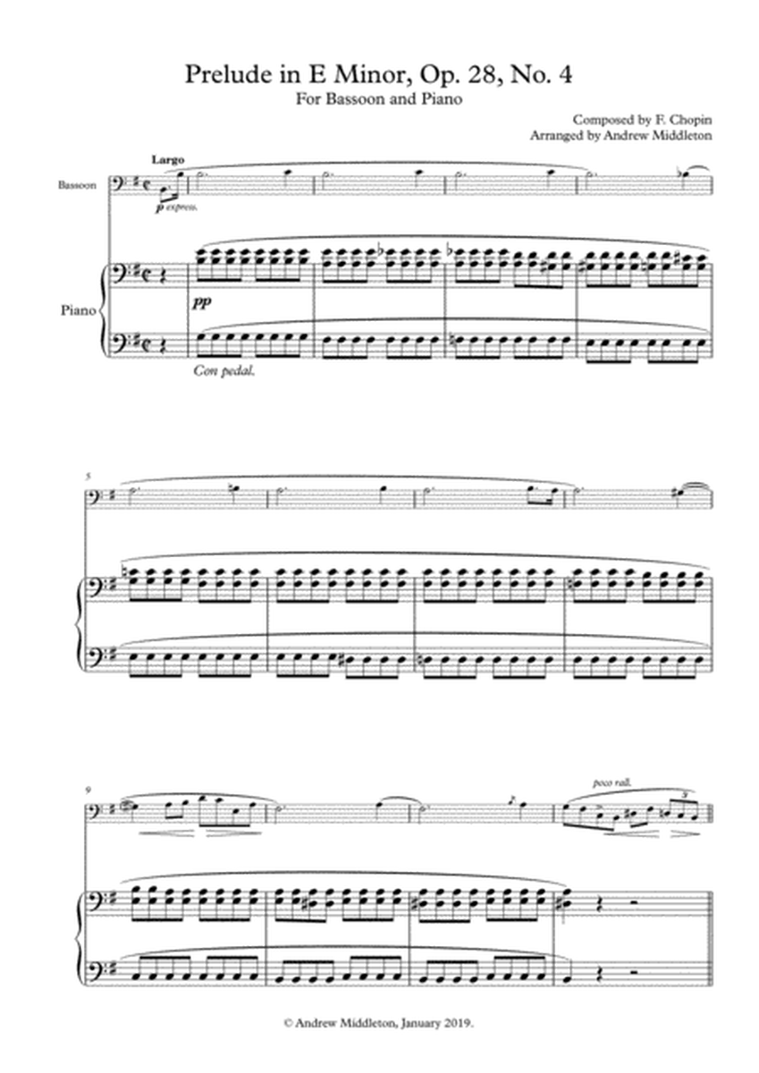 Prelude in E Minor arranged for Bassoon & Piano image number null