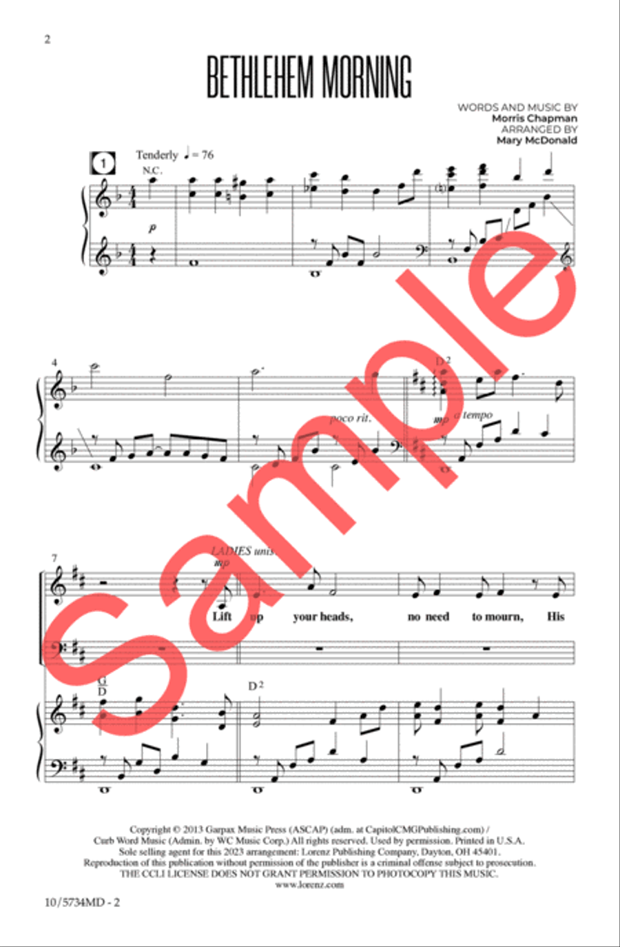 Bethlehem Morning Bethlehem Morning 4-Part scores gallery preview page 3