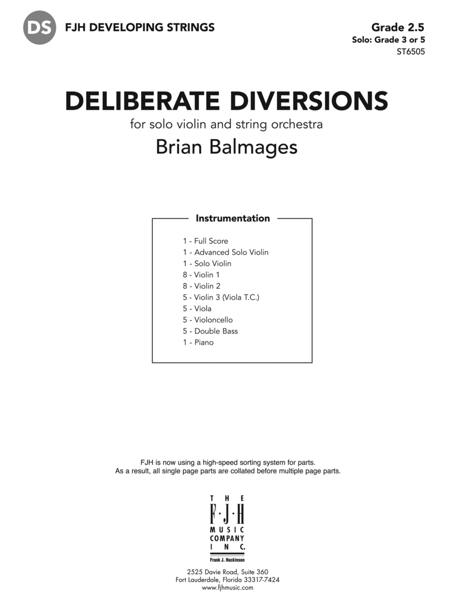 Deliberate Diversions: Score String Orchestra scores gallery preview page 1