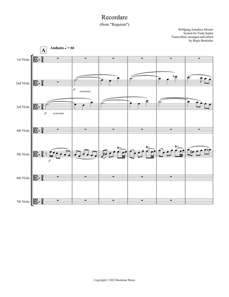 Recordare (from "Requiem") (F) (Viola Septet)