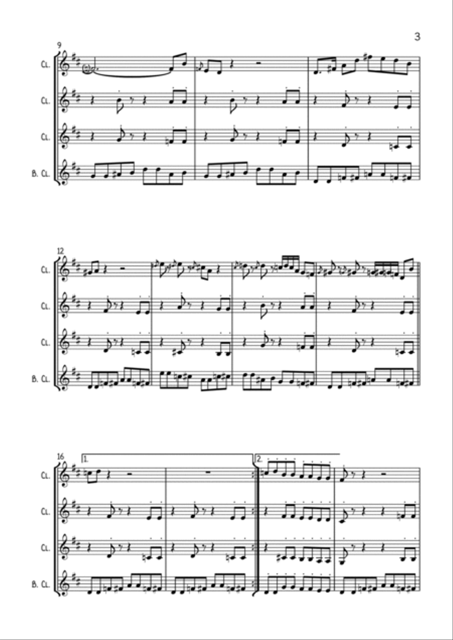 Baby Elephant Walk Woodwind Quartet scores gallery preview page 6