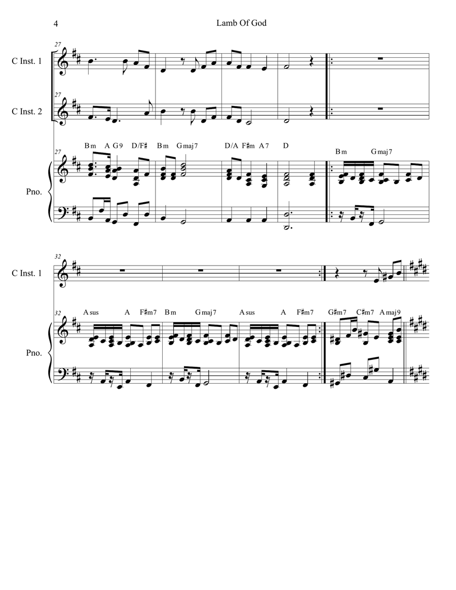 Lamb Of God Lamb Of God Flute scores gallery preview page 4