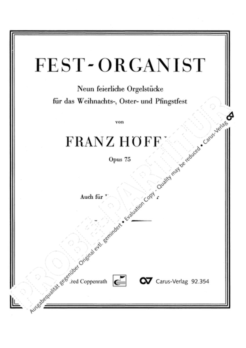 Franz Hofer: Fest-Organist, Neun feierliche Orgelstucke